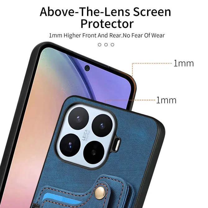 Coque Xiaomi 17T Simili Cuir Rétro Porte-Cartes RFID Anneau Rotatif