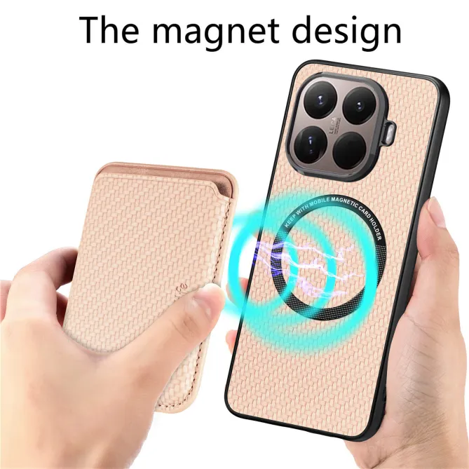 Coque Xiaomi 17T Fibre de Carbone Porte-Carte Détachable