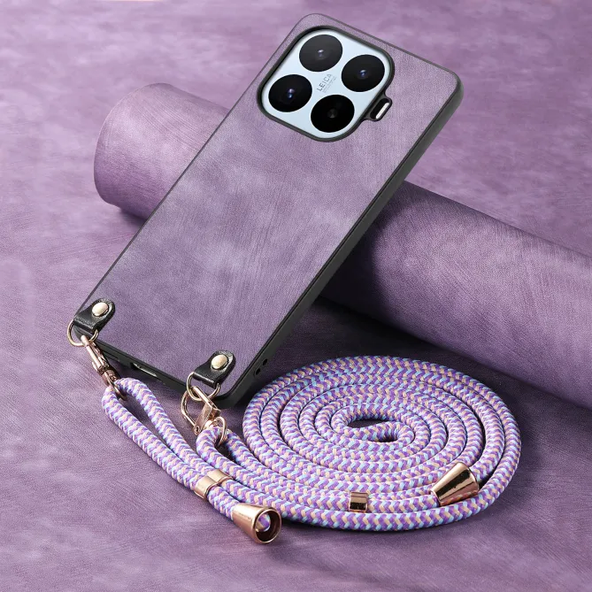 Coque Xiaomi 17T Simili Cuir Rétro Cordon Bandoulière Ajustable