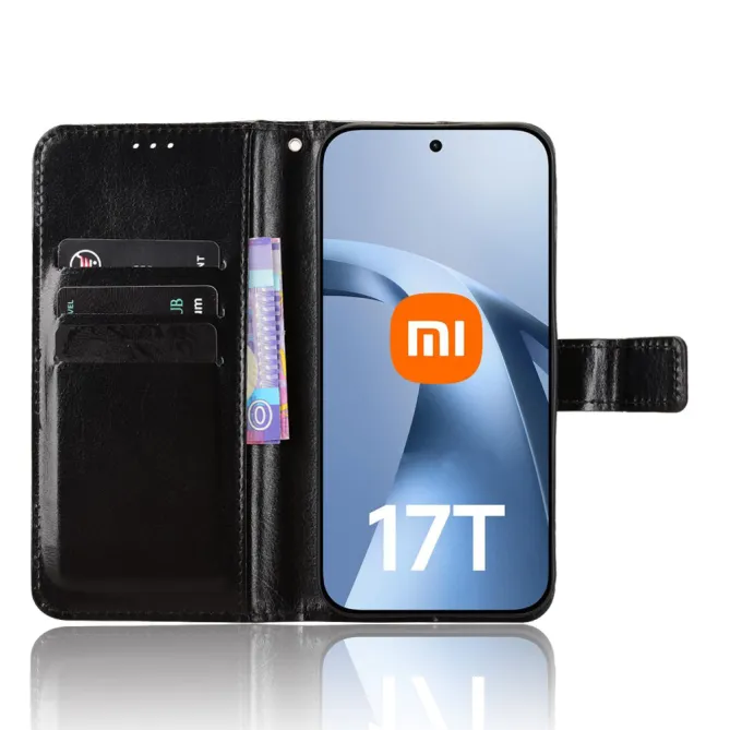Housse Xiaomi 17T Pro Portefeuille Effet Cuir Patiné