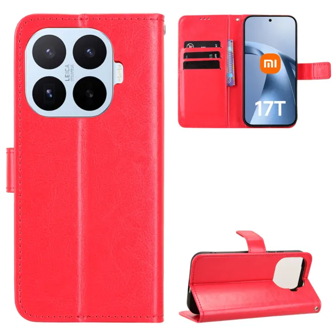 Housse Xiaomi 17T Pro Portefeuille Effet Cuir Patiné