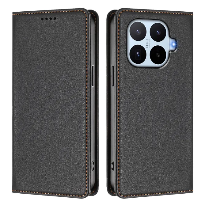 Housse Xiaomi 17T Pro Simili Cuir Grainé Porte-Cartes Surpiqûres Contrastées