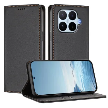 Housse Xiaomi 17T Pro Simili Cuir Grainé Porte-Cartes Surpiqûres Contrastées