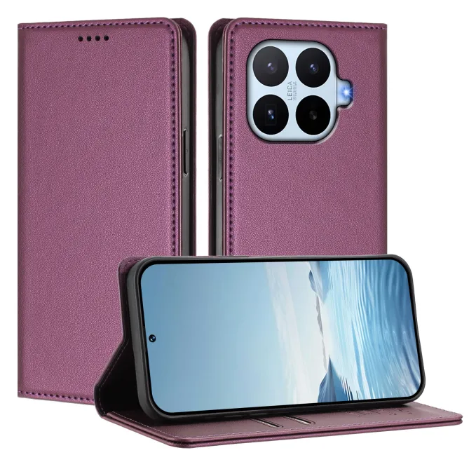 Housse Xiaomi 17T Pro Simili Cuir Grainé Porte-Cartes Surpiqûres Contrastées