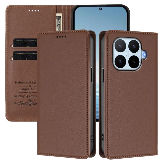 Housse Xiaomi 17T Pro Simili Cuir Grainé Porte-Cartes Surpiqûres Contrastées