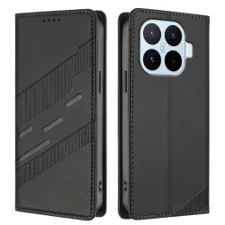 Flip Cover Xiaomi 17T Pro Lignes Structurées avec Porte-Cartes