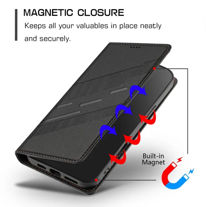 Flip Cover Xiaomi 17T Pro Lignes Structurées avec Porte-Cartes