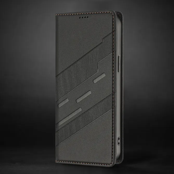 Flip Cover Xiaomi 17T Pro Lignes Structurées avec Porte-Cartes