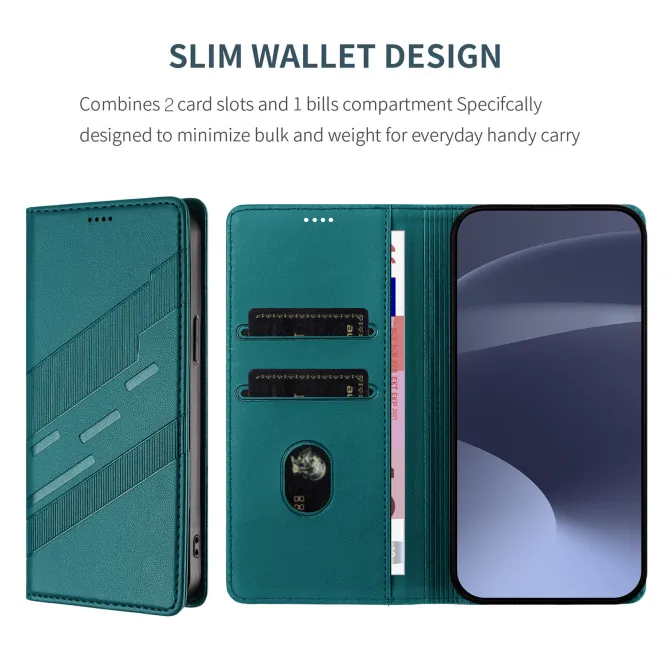 Flip Cover Xiaomi 17T Pro Lignes Structurées avec Porte-Cartes