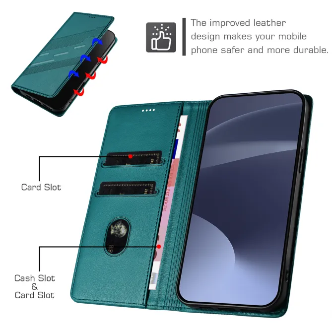 Flip Cover Xiaomi 17T Pro Lignes Structurées avec Porte-Cartes