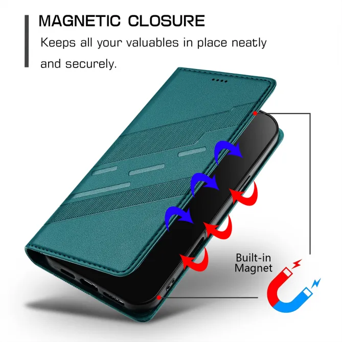 Flip Cover Xiaomi 17T Pro Lignes Structurées avec Porte-Cartes