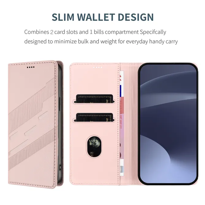 Flip Cover Xiaomi 17T Pro Lignes Structurées avec Porte-Cartes