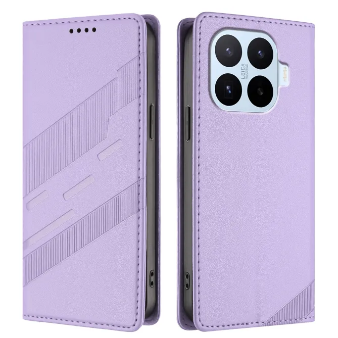Flip Cover Xiaomi 17T Pro Lignes Structurées avec Porte-Cartes