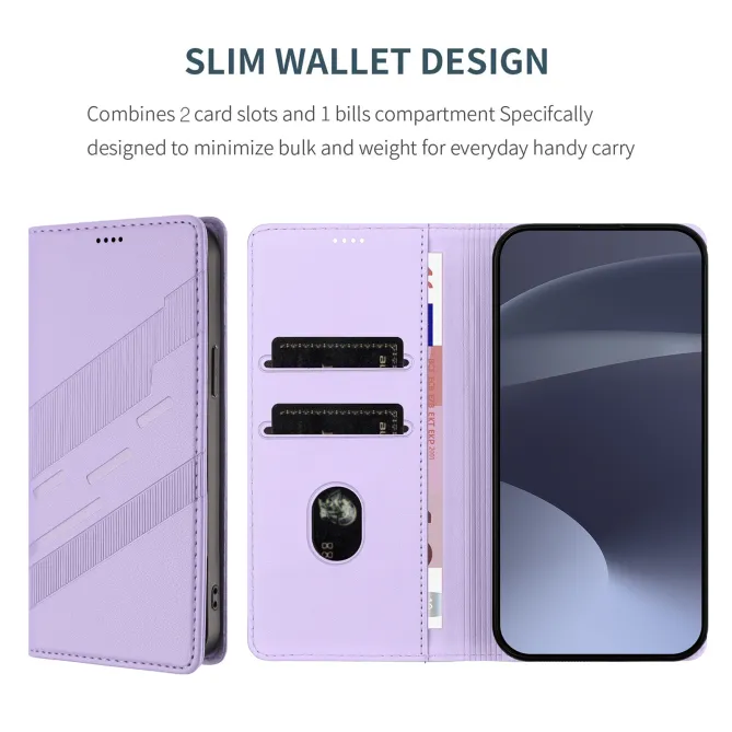 Flip Cover Xiaomi 17T Pro Lignes Structurées avec Porte-Cartes