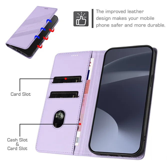 Flip Cover Xiaomi 17T Pro Lignes Structurées avec Porte-Cartes
