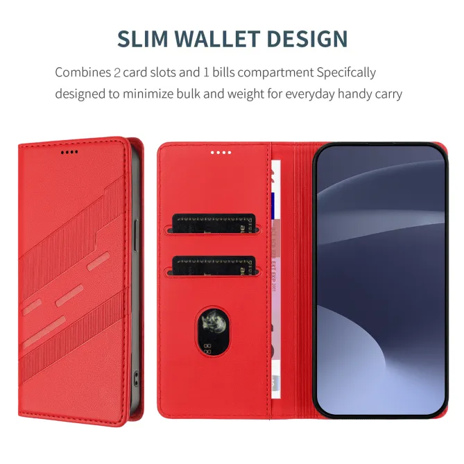 Flip Cover Xiaomi 17T Pro Lignes Structurées avec Porte-Cartes