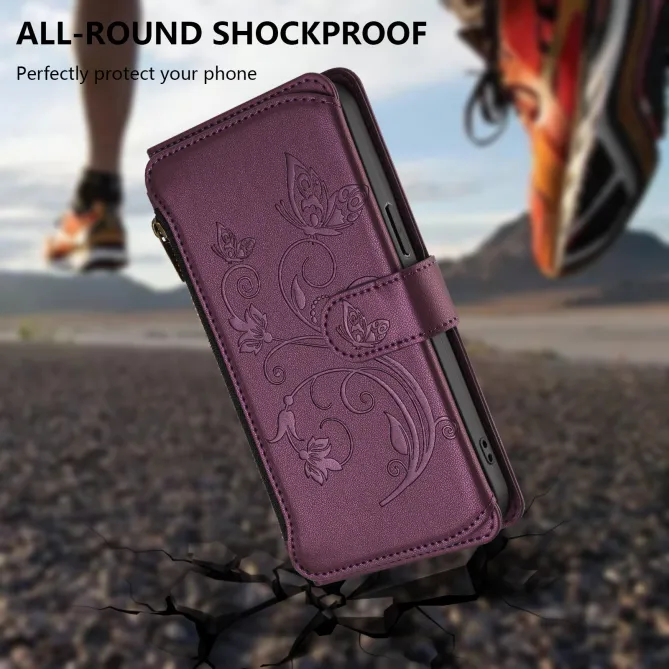 Housse Xiaomi 17T Pro Papillon Floral RFID Poche Zippée Dragonne