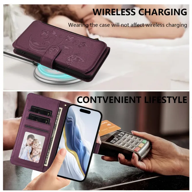 Housse Xiaomi 17T Pro Papillon Floral RFID Poche Zippée Dragonne