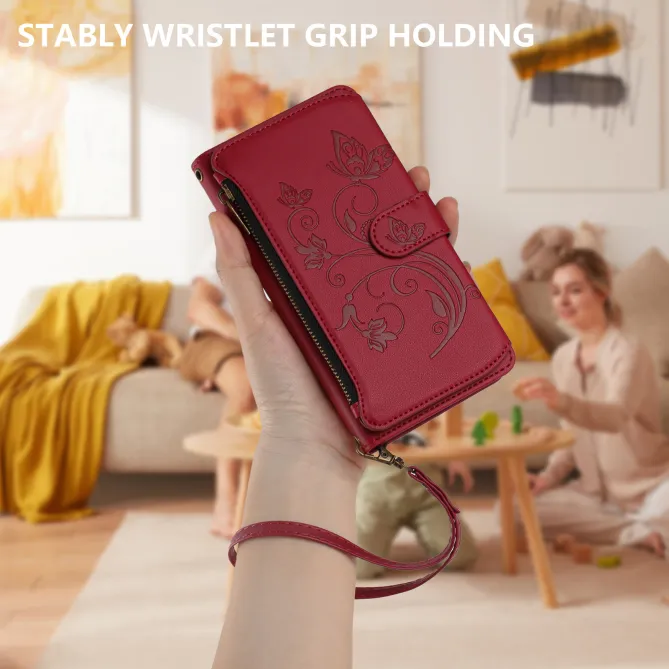 Housse Xiaomi 17T Pro Papillon Floral RFID Poche Zippée Dragonne
