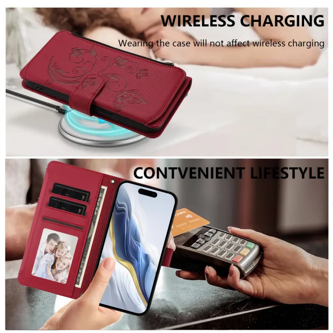Housse Xiaomi 17T Pro Papillon Floral RFID Poche Zippée Dragonne