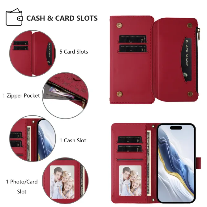 Housse Xiaomi 17T Pro Papillon Floral RFID Poche Zippée Dragonne