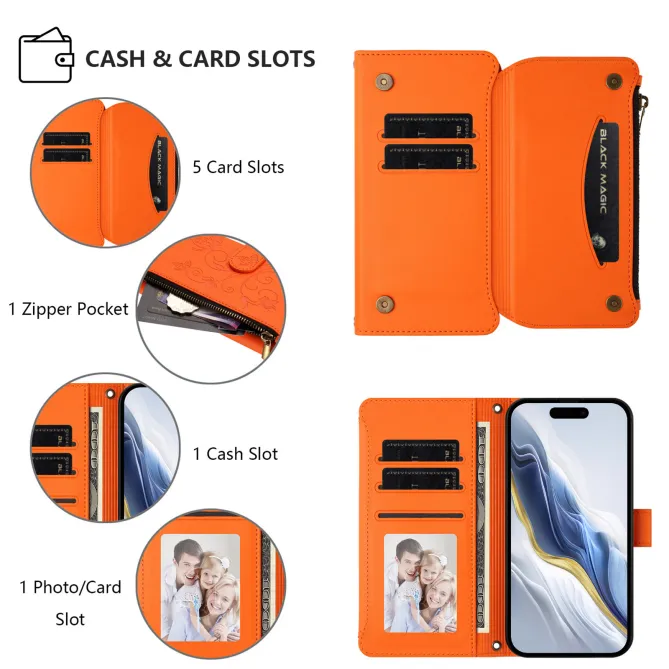 Housse Xiaomi 17T Pro Papillon Floral RFID Poche Zippée Dragonne