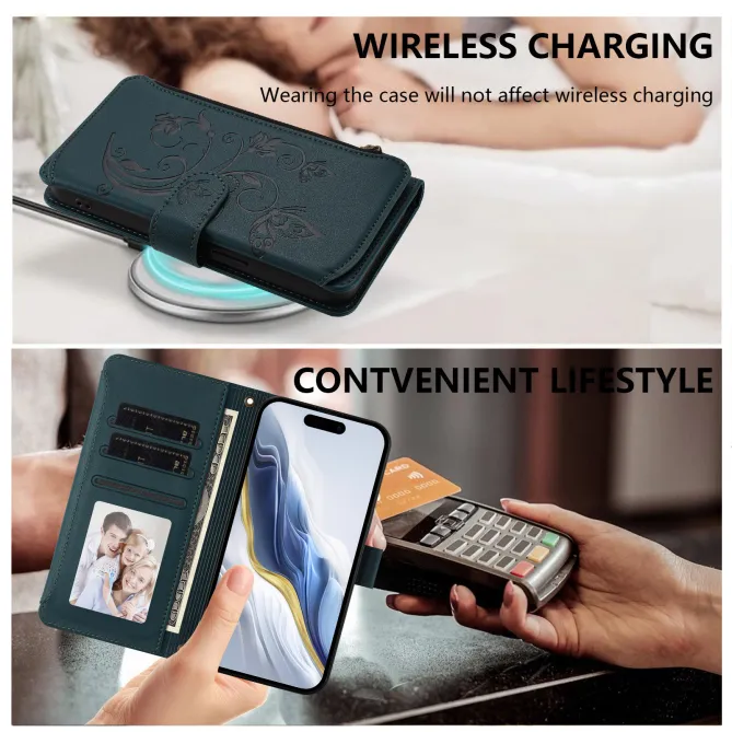 Housse Xiaomi 17T Pro Papillon Floral RFID Poche Zippée Dragonne