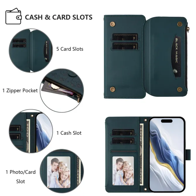 Housse Xiaomi 17T Pro Papillon Floral RFID Poche Zippée Dragonne