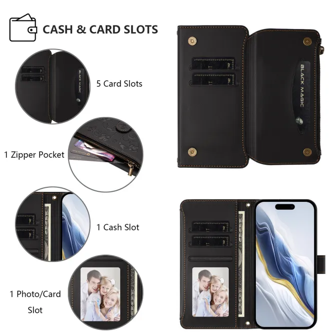 Housse Xiaomi 17T Pro Papillon Floral RFID Poche Zippée Dragonne