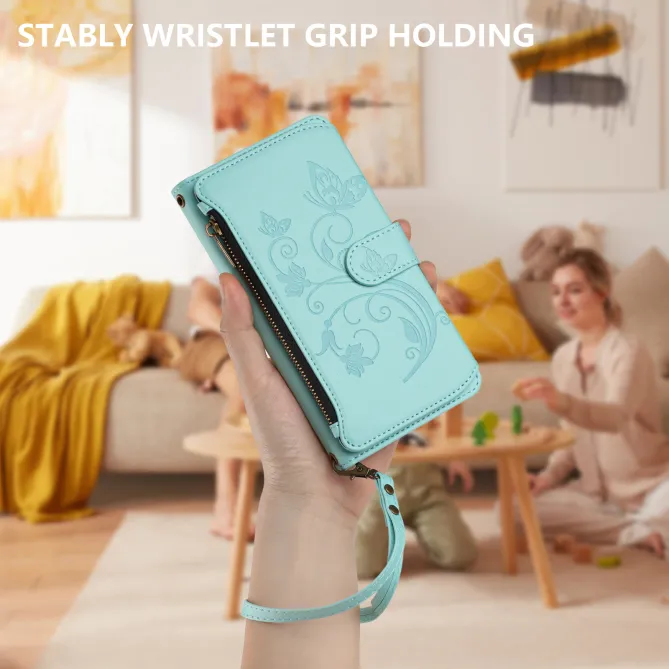 Housse Xiaomi 17T Pro Papillon Floral RFID Poche Zippée Dragonne