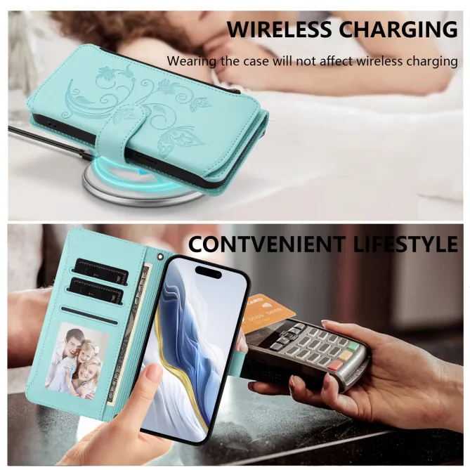 Housse Xiaomi 17T Pro Papillon Floral RFID Poche Zippée Dragonne