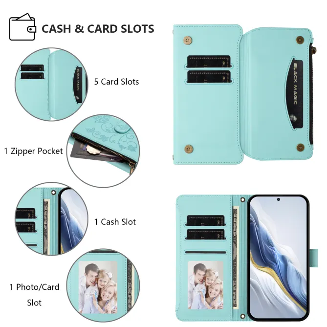 Housse Xiaomi 17T Pro Papillon Floral RFID Poche Zippée Dragonne