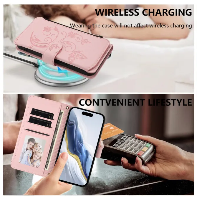 Housse Xiaomi 17T Pro Papillon Floral RFID Poche Zippée Dragonne