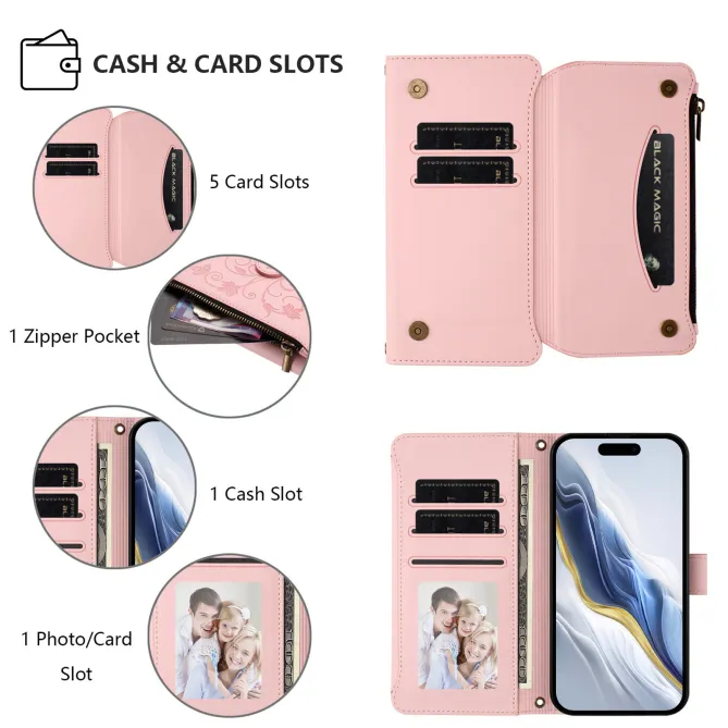 Housse Xiaomi 17T Pro Papillon Floral RFID Poche Zippée Dragonne