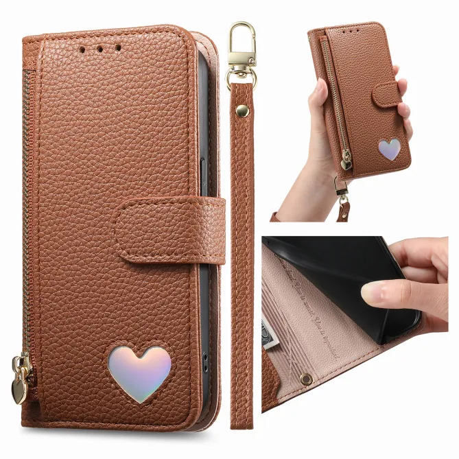 Housse Xiaomi 17T Pro Wallet Cœur Zippé