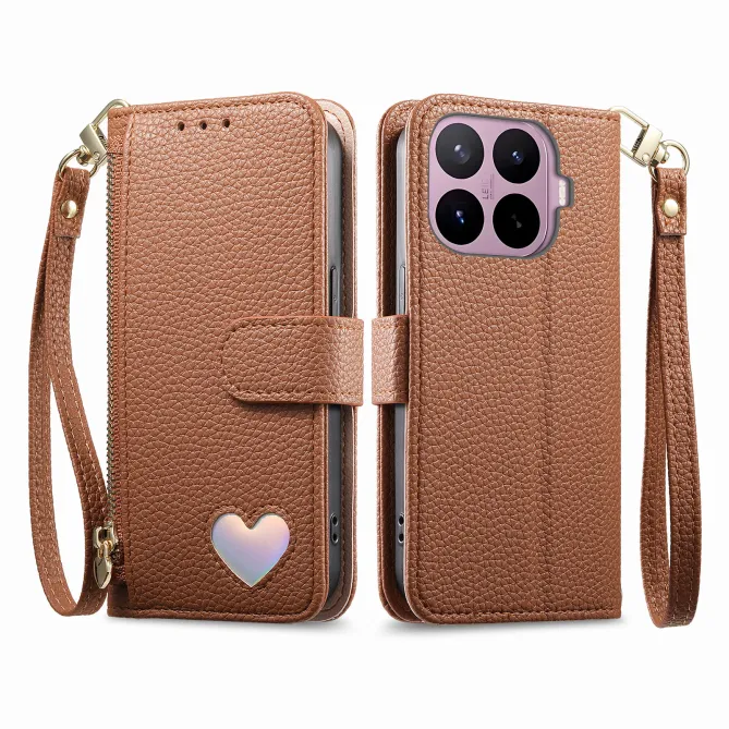 Housse Xiaomi 17T Pro Wallet Cœur Zippé