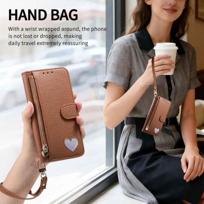 Housse Xiaomi 17T Pro Wallet Cœur Zippé