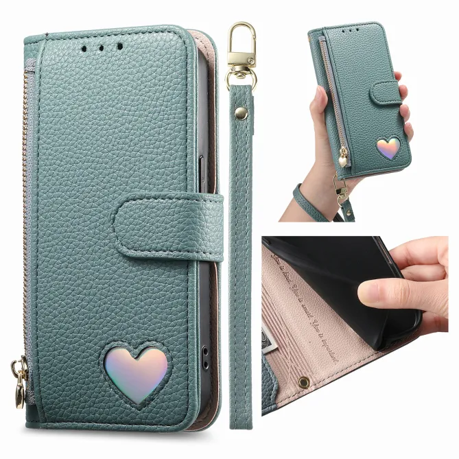 Housse Xiaomi 17T Pro Wallet Cœur Zippé