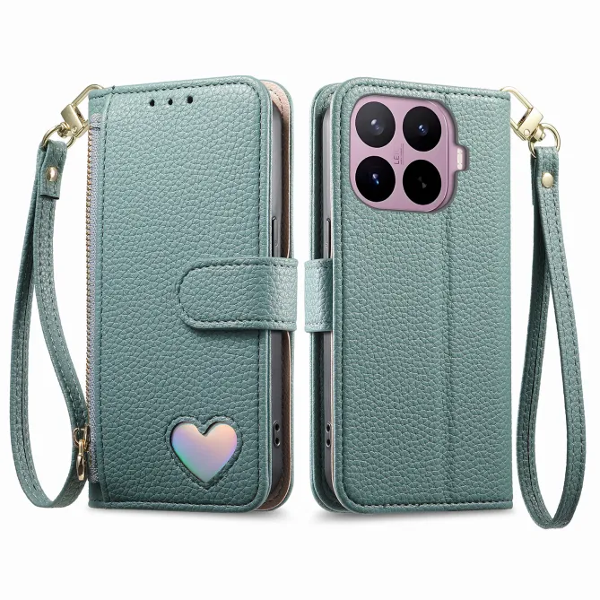 Housse Xiaomi 17T Pro Wallet Cœur Zippé