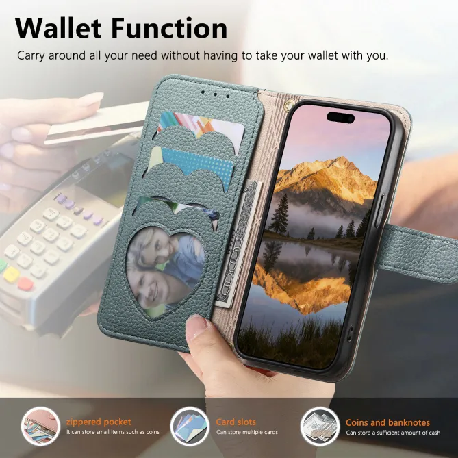 Housse Xiaomi 17T Pro Wallet Cœur Zippé