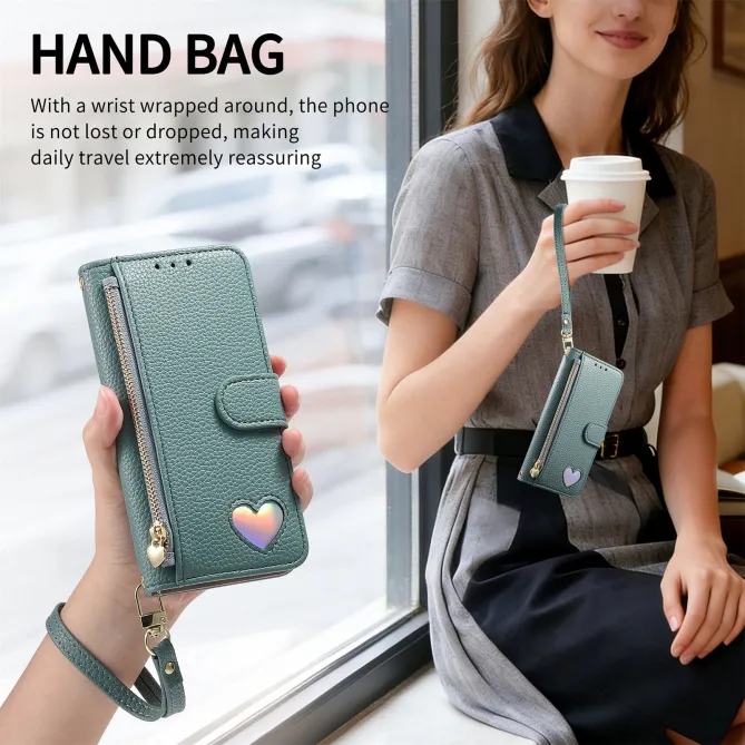 Housse Xiaomi 17T Pro Wallet Cœur Zippé