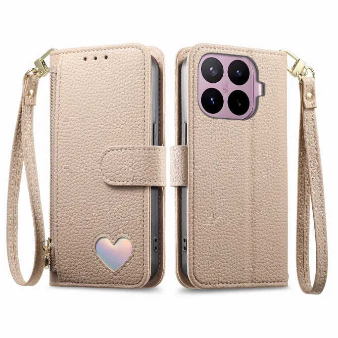 Housse Xiaomi 17T Pro Wallet Cœur Zippé