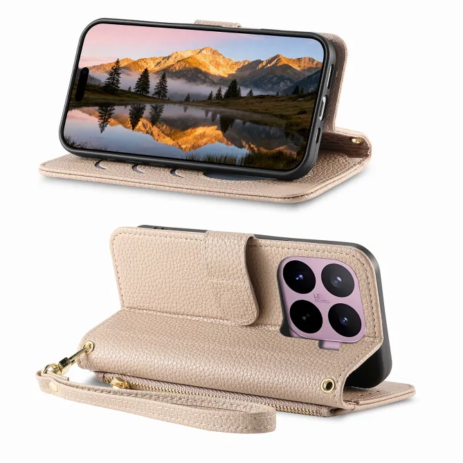 Housse Xiaomi 17T Pro Wallet Cœur Zippé