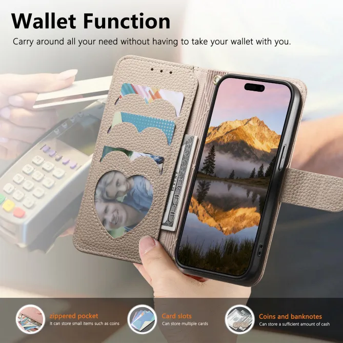Housse Xiaomi 17T Pro Wallet Cœur Zippé