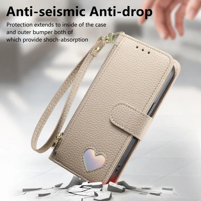 Housse Xiaomi 17T Pro Wallet Cœur Zippé