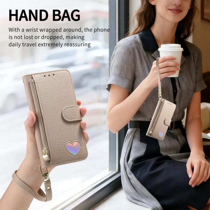 Housse Xiaomi 17T Pro Wallet Cœur Zippé