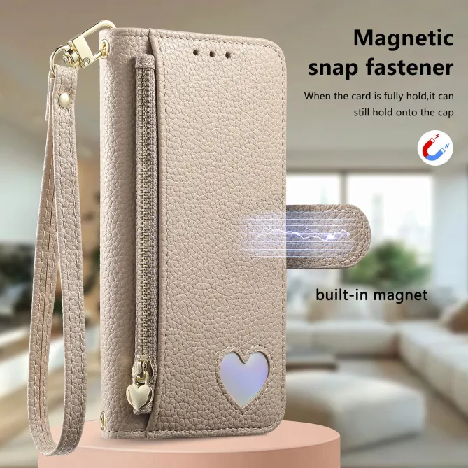 Housse Xiaomi 17T Pro Wallet Cœur Zippé