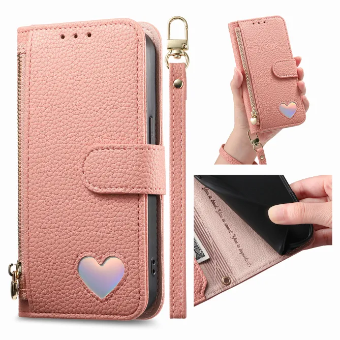 Housse Xiaomi 17T Pro Wallet Cœur Zippé
