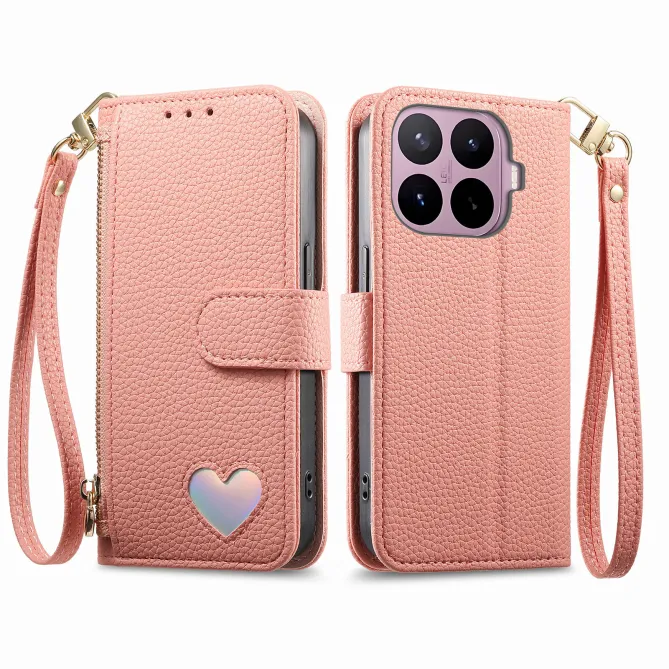 Housse Xiaomi 17T Pro Wallet Cœur Zippé