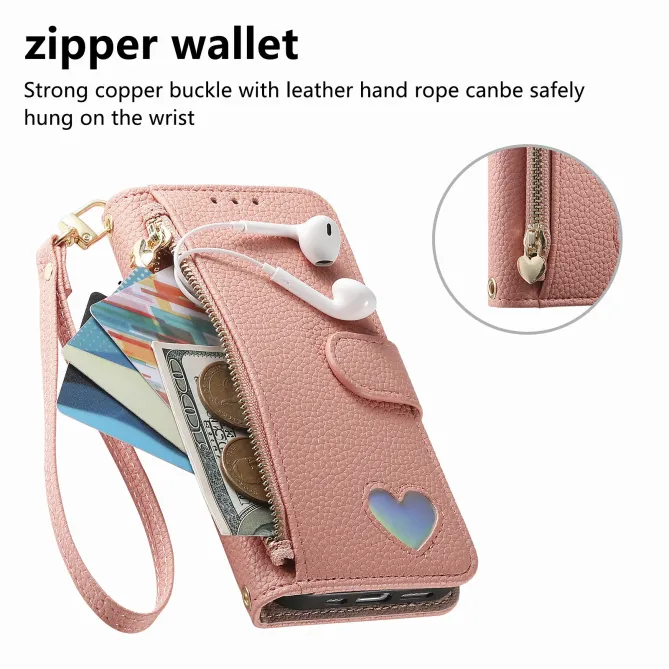 Housse Xiaomi 17T Pro Wallet Cœur Zippé